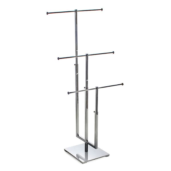 Three-Tier Adjustable Chrome Necklace Counter Display